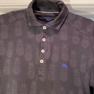 Tommy Bahama black polo with pineapple print -size M